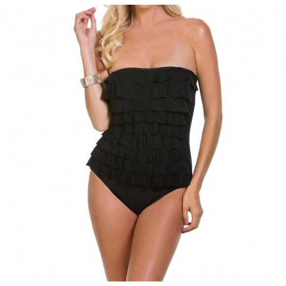 NEW MAGICSUIT leah bandeau underwire one piece swimsuit in black